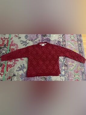 Weatherproof Vintage Red Cable Knit Sweater